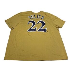 Nike Christian Yelich Shirt Men's Size 3XL Gold‎ Milwaukee Brewers MLB Tee Retro